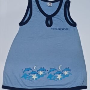 Bata Azul Cielo para Niña – Personalizada y Cómoda